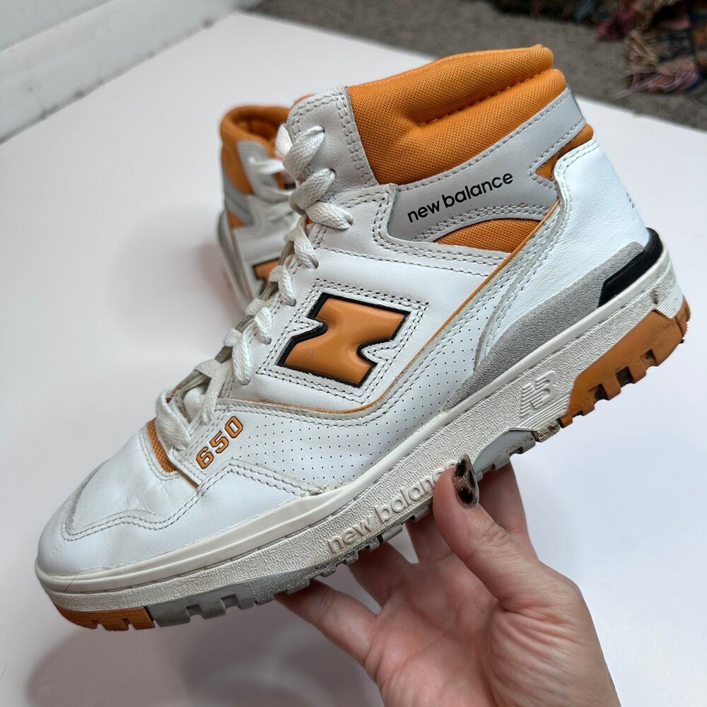 New Balance 650R Canyon White Orange High Top Sneakers